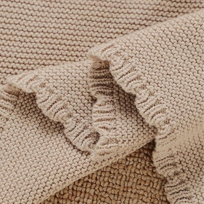 Neiwech Sheep Snuggle Loveys for Babies Cotton Baby Security Blanket for Newborn Infant Boys Girls Camel