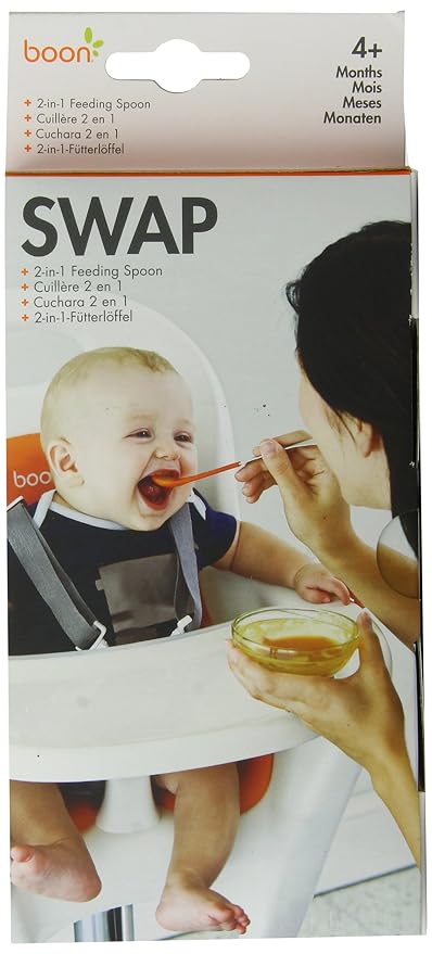Boon Swap 2-in-1 Baby Spoon, Blue/Orange