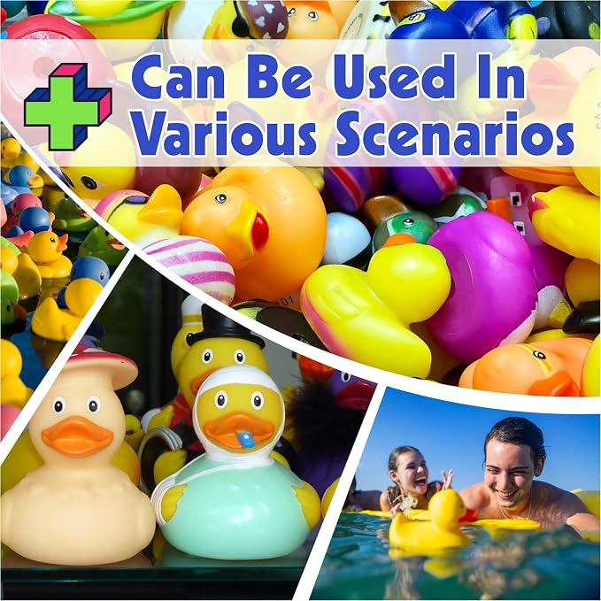 30 Pack Rubber Ducks in Bulk, Random Assortment Mini Rubber Duckies, Bulk Party Favors for Kids, Bath Toys for Toddler, Suitable for Cruise Ship & Jeeps Ducking