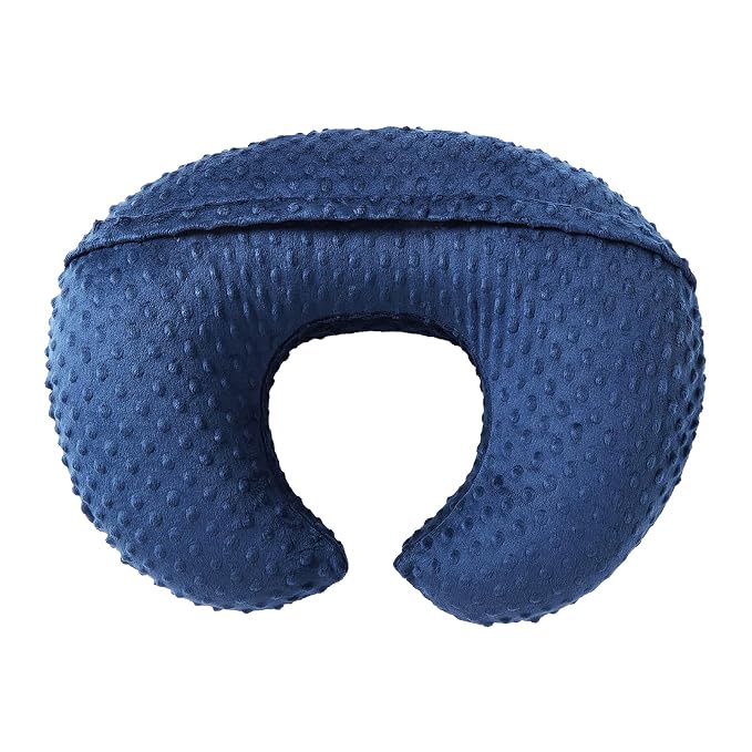 Nursing Pillow Cover Breastfeeding Pillow Cases Minky Dot Slipcover (Estate Blue)