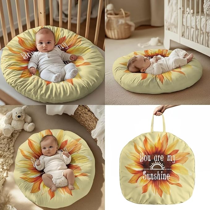 Yellow Baby Lounger Replaceable Cover & Nursing Pillow Cover Set for Baby Snug Fits Bopy Nursing Pillows,Sunflower Breastfeeding Nursing Pillow Slipcovers,for Breastfeeding Moms（Cover Only）