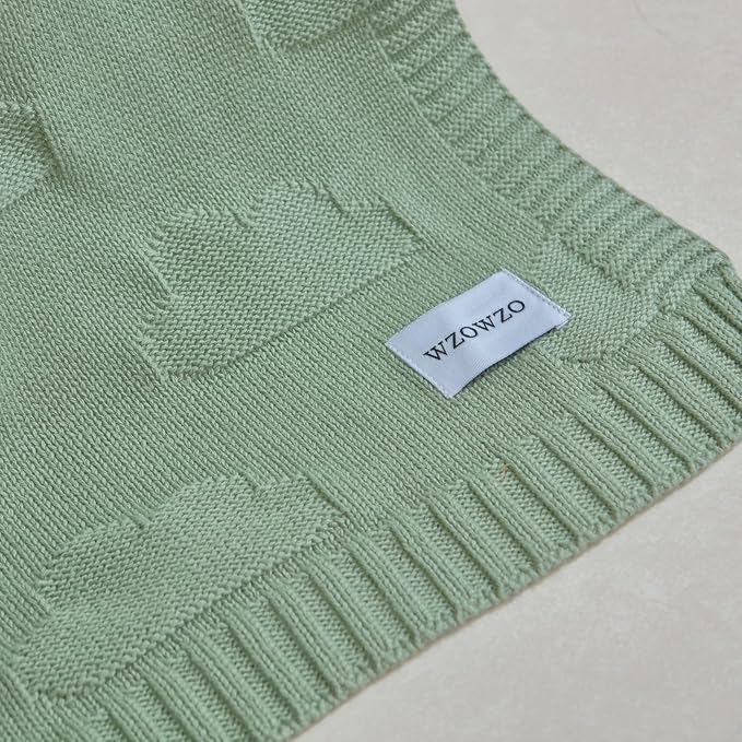 Baby Swaddle Blanket - 30x40 Inches,100% Luxury Cotton Knit, Breathable Swaddle, Soft Warm Swaddle Receiving Blanket for Newborns Infants & Toddlers(Sage Green)