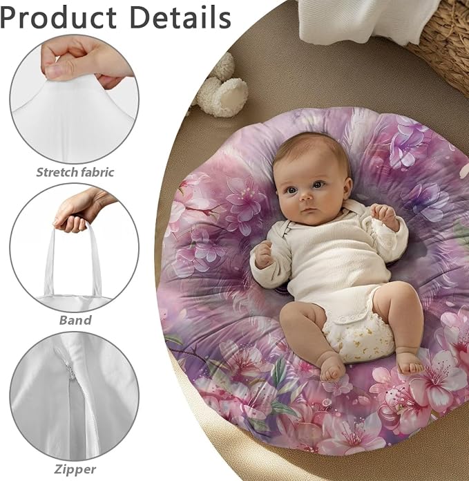 Cherry Blossom Koala Nursing Pillow Covers for Baby Girl Nursing Pillow Slipcovers for Breastfeeding Moms, Soft and Stretchy Safely Breastfeeding Pillow Cover for Infant Pillow Not Included