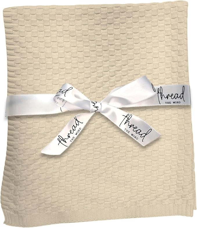 The Waffle Blanket - 100% Organic Cotton Baby Blanket, American Made, 30x40in - Bassinet, Crib, Stroller - Gift Registry Baby Shower for Newborns and Kids (Oat)