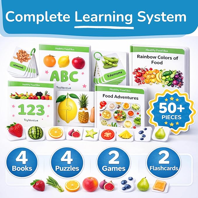 Preschool Learning Activities, Educational Books, Toddler Flashcards, Montessori Games, Picture Cards, Play Food For Toddlers 1-3, 1 year old girl gifts and toys, 2 year old girl birthday gift