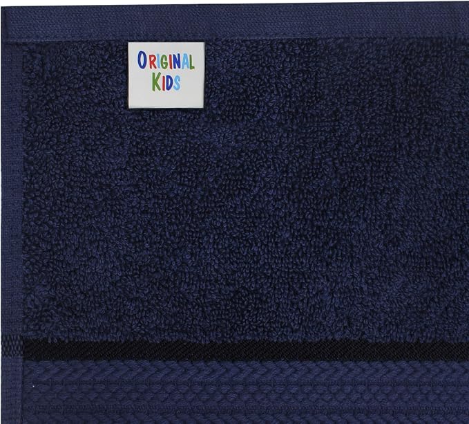 ORIGINAL KIDS Hooded Bath Towel Wrap - Ultra Soft 100% Cotton Terry Large Oversized Hooded Kids Towel - Toddler Big Kid Shower Pool Beach Towel - Absorbent Quick Dry Easy Care Gift - 30 x 54 - Navy