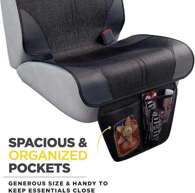 lebogner Car Seat Protector for Baby and Child ??Non-Slip, Thick Padded Cover with 2 Mesh Pockets ??1 Pack