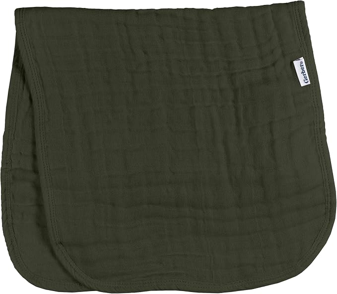 Gerber Baby Unisex Muslin Burp Cloths 6-Pack, Multi Blues Browns, Large Size 20" x 10"