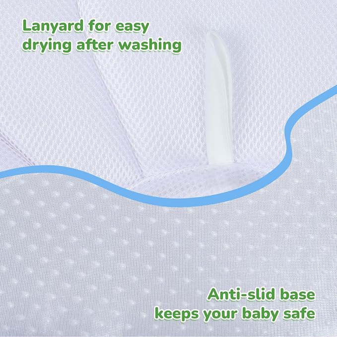 YooxArmor Baby Bath Pad for Infant Bathtub Sink, Non-Slip Flower Bathtub for Infants 0-6 Months, Soft Baby Sink Bath Cushion for Babies Bath Time, Newborns Bath Essentials Must Haves-Turtle