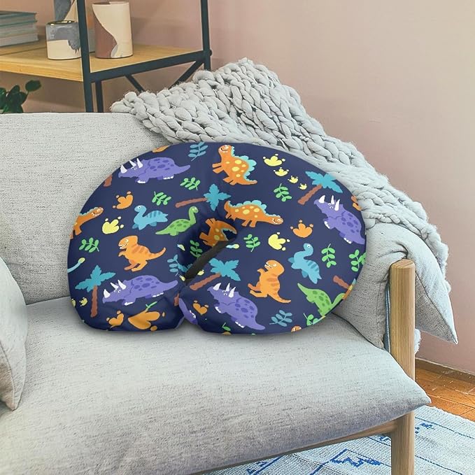 Dinosaur Nursing Pillow and Positioner Detachable Original Breastfeeding Newborn Nursing Pillow Case Soft Head Support Protector Cushion Essentials with Hidden Zipper