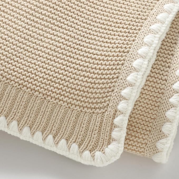 mimixiong Cotton Baby Blanket Gender Neutral Nursery Swaddling Blanket for Shower Gift Registry for Baby Camel 40 x30 Inch