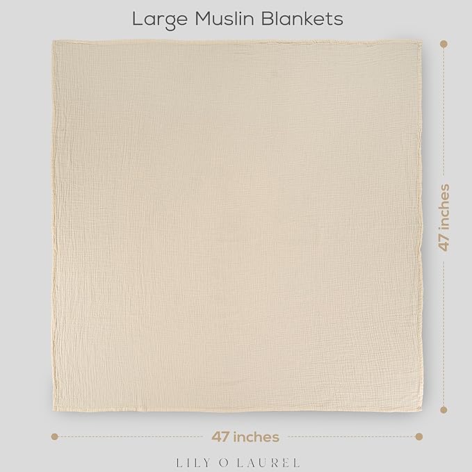Muslin Swaddle Baby Blanket for Boys and Girls, 100% Cotton, Swaddles for Newborns, 47"x47", Soft Breathable Skin Friendly Warm ??Pack of 2