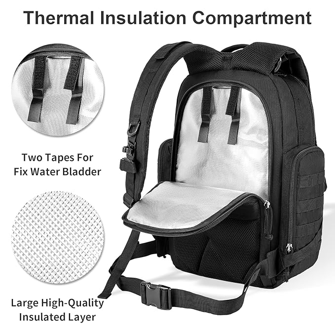 SHARKMOUTH Diaper Bag Backpack for Dad and Mom, Military Molle diaper Pack with Insulated Bottle Holders and Wipe Pocket