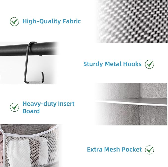 StorageWorks 6-Shelf Closet Organizers, Two 3-Shelf Separable Hanging Shelves for Closet, 12" D x 12" W x 48 ¼"Hï¼?Canvas, Gray