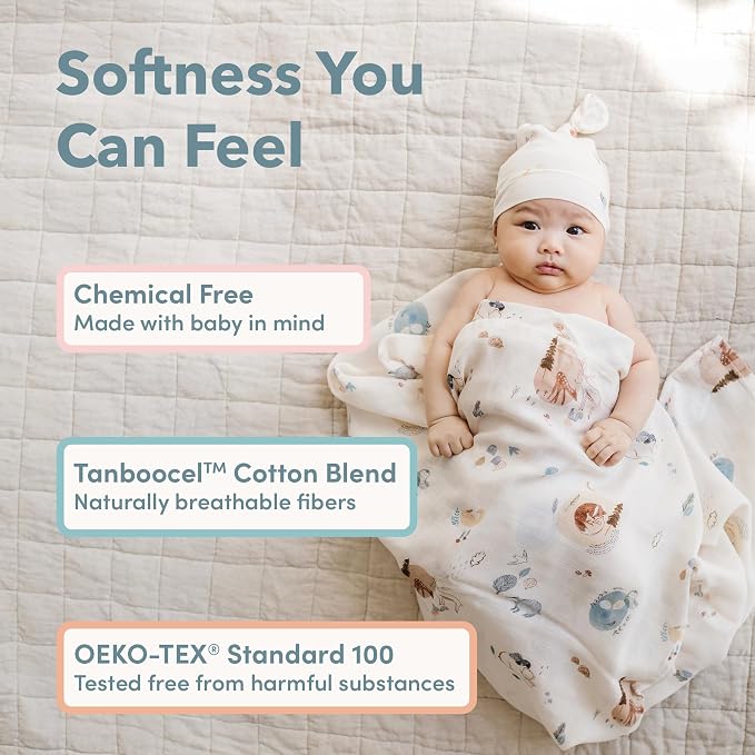 Loulou Lollipop Muslin Swaddle Blanket for Baby Boy & Baby Girl – Soft Breathable Muslin Wrap, 47"x47" Receiving Blanket for Newborn & Toddler - Planets