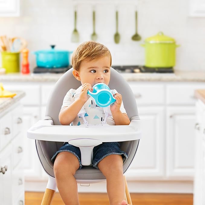 Munchkin Gentle Transition Baby Sippy Cup, Baby's First Sippy - Helps Babies & Toddlers Transitioning from Bottles to Cups, Spill Proof, 4 Months & Up, 4 Ounce, 2 Pack, Blue