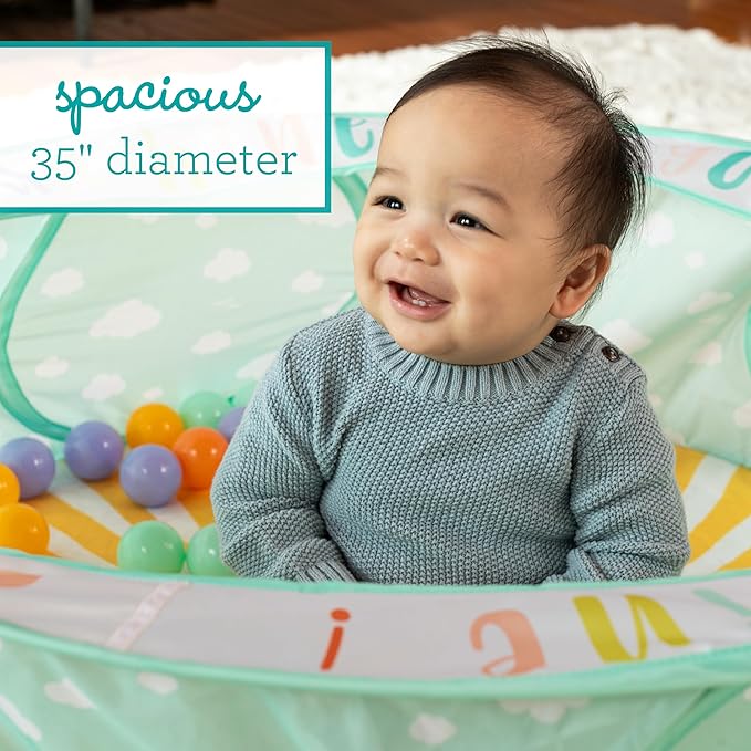 Infantino Pop-Up Ball Pit, 50 Colorful Balls, Easy Setup & Storage, 35" Spacious Play Area, Bright & Colorful Design, Includes Storage Bag