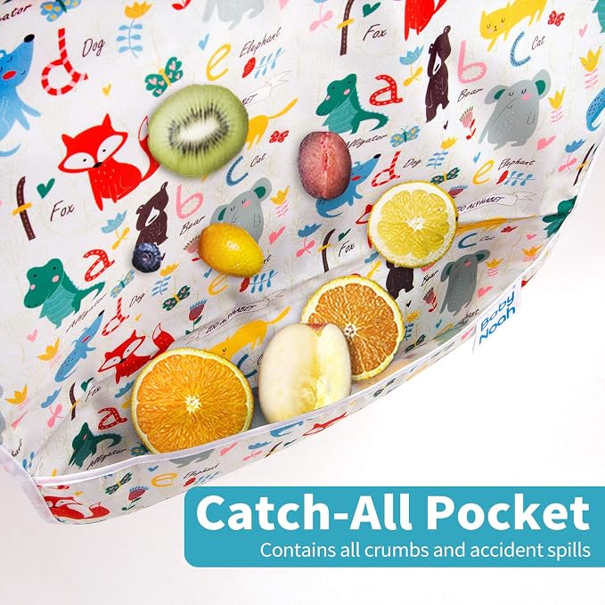 3 Pcs Long Sleeved Bib Set|Baby Waterproof Bibs with Pocket Bundle|Toddler Bib with Sleeves|Stain Resistance Smock 6-24 Month