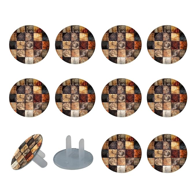 Various Wooden Outlet Covers Baby Proofing Safe & Secure Electric Plug Protectors | Socket Covers for Home & Office