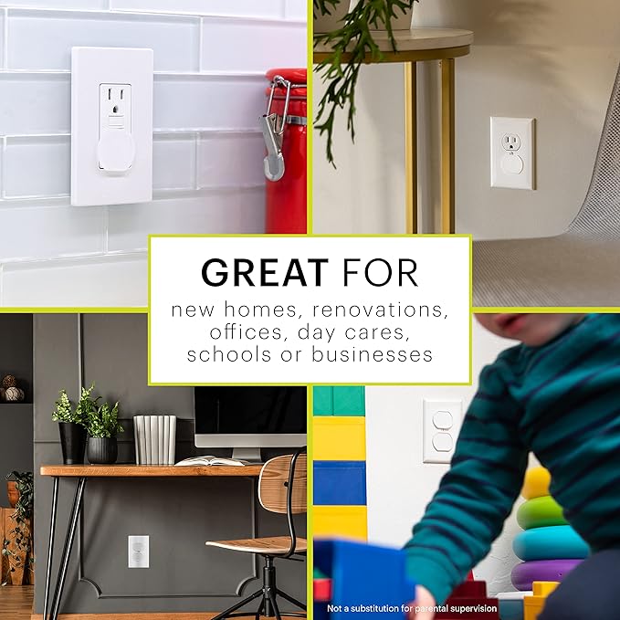 Power Gear Outlet Covers Baby Proofing Child Proof Plug Covers for Electrical Outlets Easy Install Outlet Plug Covers UL Listed Shock Prevention White 69313 120 Count