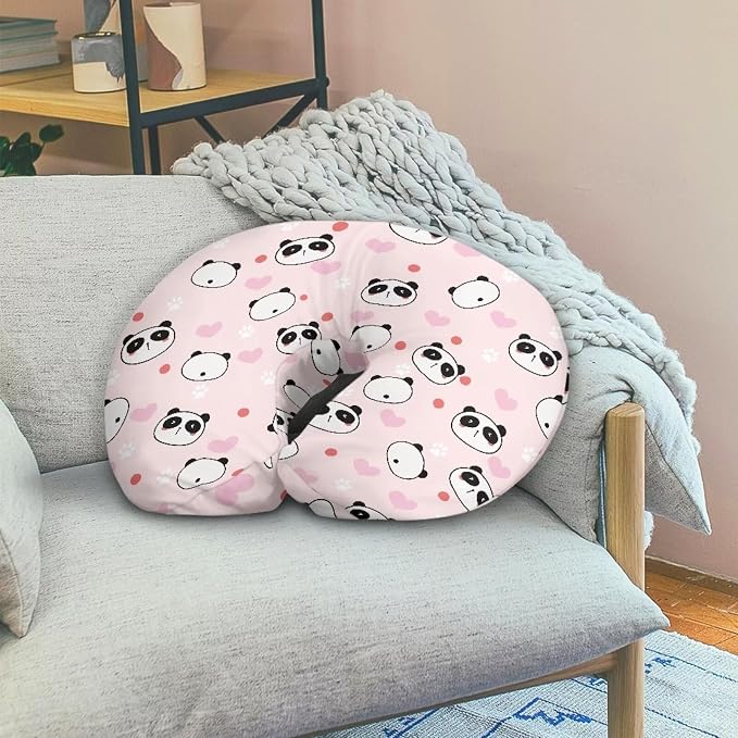 Panda 2 Nursing Pillow Cover Breast Feeding Pillow Covers 1 Pack for Breastfeeding Pillow Soft Fabric Fits Snug On Infant Feeding Cushion Cover Pillow Not Included