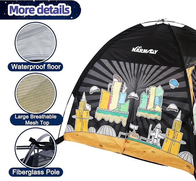 NARMAY® Play Tent Space World Dome Tent for Kids Indoor/Outdoor Fun - 48 x 48 x 40 inch
