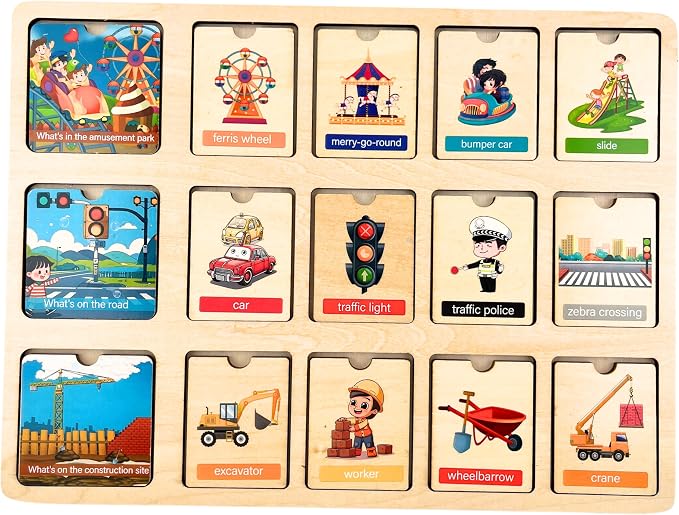 Montessori Wooden Classification Puzzle, Educational Learning Toy Board for Toddlers (Ages 3+)