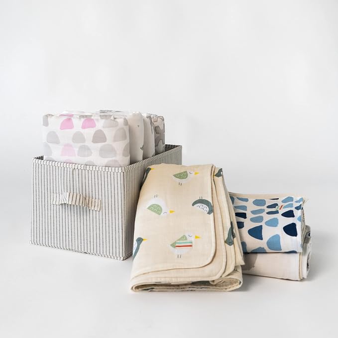 Organic Muslin | Cotton Blanket, Kids, Baby, Quilt, Triple Layer Muslin, Bed, Crib, GOTS Certified, Organic Cotton (Graphic)
