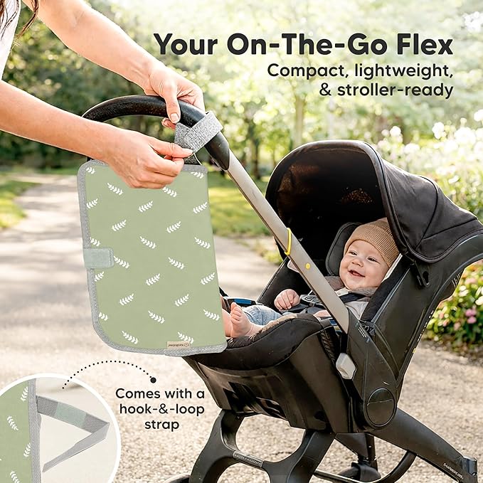KeaBabies Portable Changing Pad for Baby, Travel ??26 x 21 Wipeable, Waterproof, Foldable Baby Diaper Changing Mat for Diaper Bag, Caddy, Car, Bed, Newborn, Compact Changer Mat Station (Acacia)