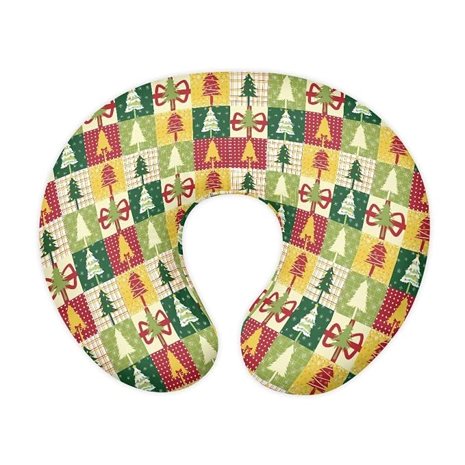 Christmas Tree Feeding Pillow Replacement Cover Soft Skin-Friendly Nursing Pillow Support Cover with Hidden Zipper for Boys & Girls Baby Shower Gift Easter Decor