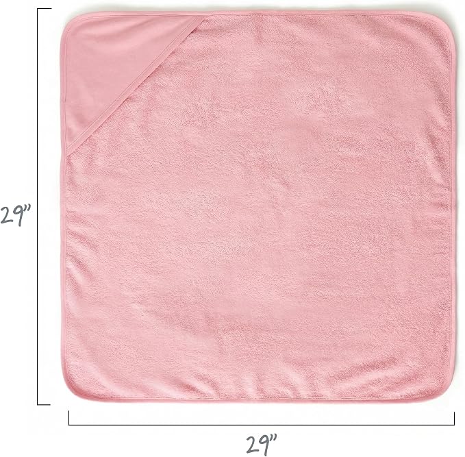 Butterblu Harper - 100% Organic Cotton Hooded Towels in Soft and Absorbent Baby Terry, 3-Pack, Pink, One Size