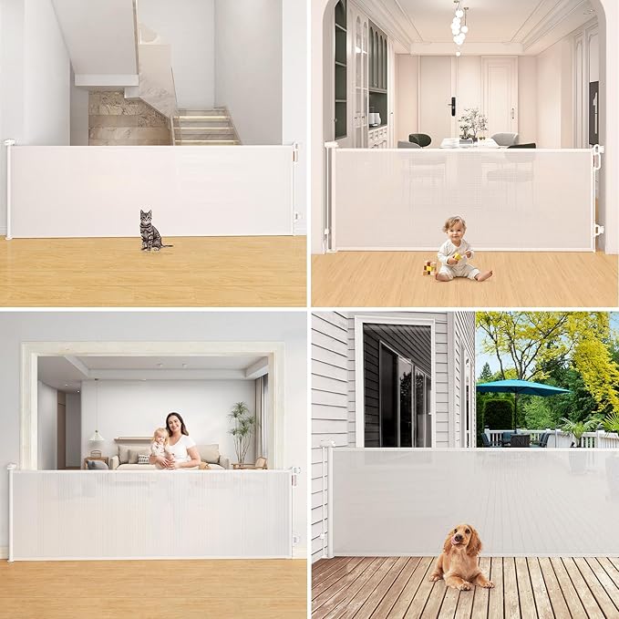 Momcozy Baby Gate 41'' Tall 118'' Wide ??Extra Wide ??for Large Opening Retractable Baby Gates for Child and Large Pets Safety Dog Gate for Stairs, Doorways, Hallways, Indoor, Outdoor