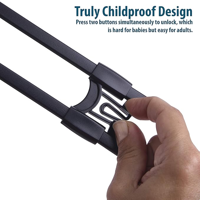 Sliding Cabinet Locks Baby Proofing ??Adjustable Child Safety Latches for Knobs & Handles ??10 Pack ??No Adhesive Drilling or Tools - Black