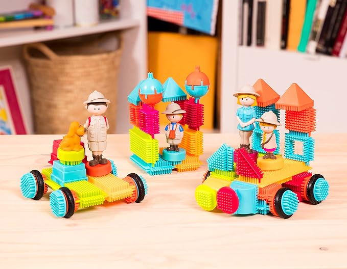 Battat – Bristle Blocks – STEM Interlocking Building Blocks – 85 Pieces Playset – Reusable Carry Case – Developmental Toys for Toddlers & Kids – Safari Adventure Carrying Case – 2+ Years