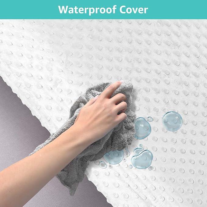 YENING Small Changing Pad Mini 23 x 13 with Washable Cover Waterproof Baby Diaper Changing Pad for Dresser Table Pad White