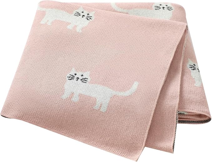 Hadetoto Baby Blankets for Boys and Girls | Newborn, Knitted Cotton, Swaddle Blankets, Neutral Crochet Receiving Blanket, 40 x 30 inches
