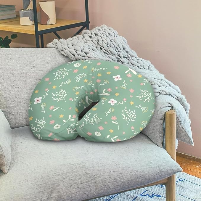 Cartoon Leaf Nursing Pillow Cover, Ultra Soft Comfortable Newborn Nursing Pillow Case Breathable Soft Slipcover for Baby Boy Girl