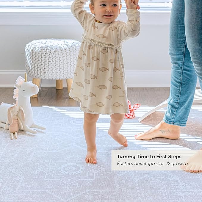 Little Landings Baby Play Mat for Floor - Layla (6x6ft) - Premium EVA Foam Play Mat for Babies & Toddlers (Ages 0-5+) - Non-Toxic Playmat for Tummy Time, Crawling & Playroom - Stylish & Comfortable