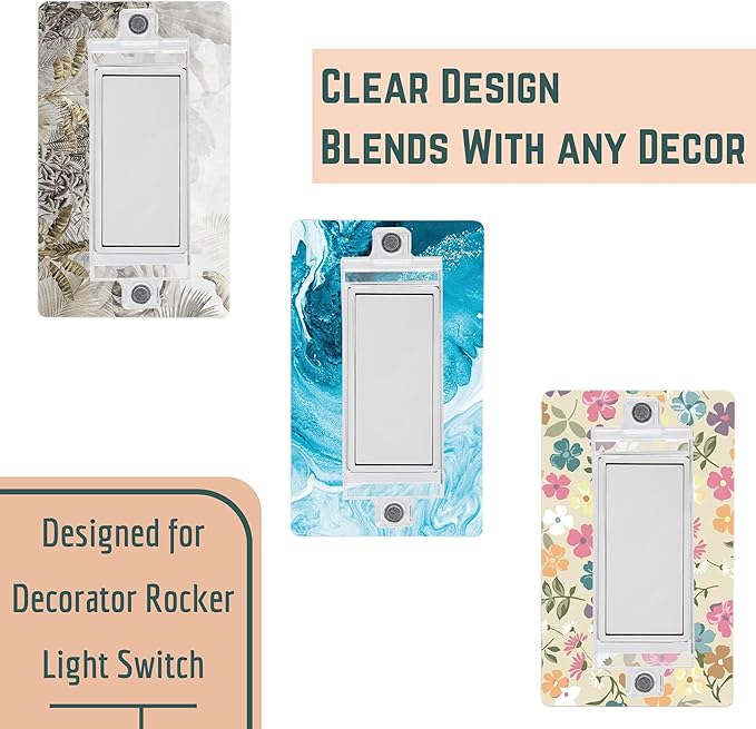 Bates- Magnetic Light Switch Guard, 8 Pack, Clear, Child Proof Light Switch Cover Child Proof