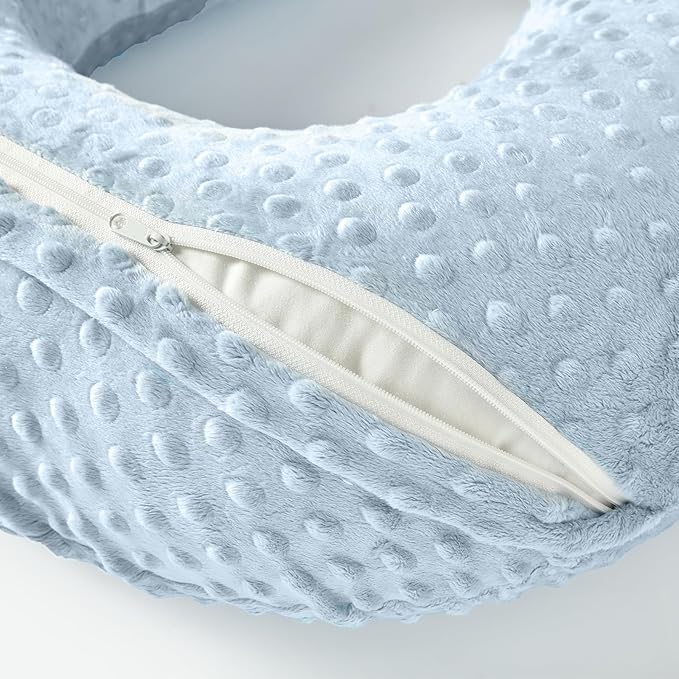 Nursing Pillow for Breastfeeding and Bottle Feeding More Support for Mom and Baby,Soft Newborn Nursing Baby Pillowï¼?Machine Washable (Light Blue)