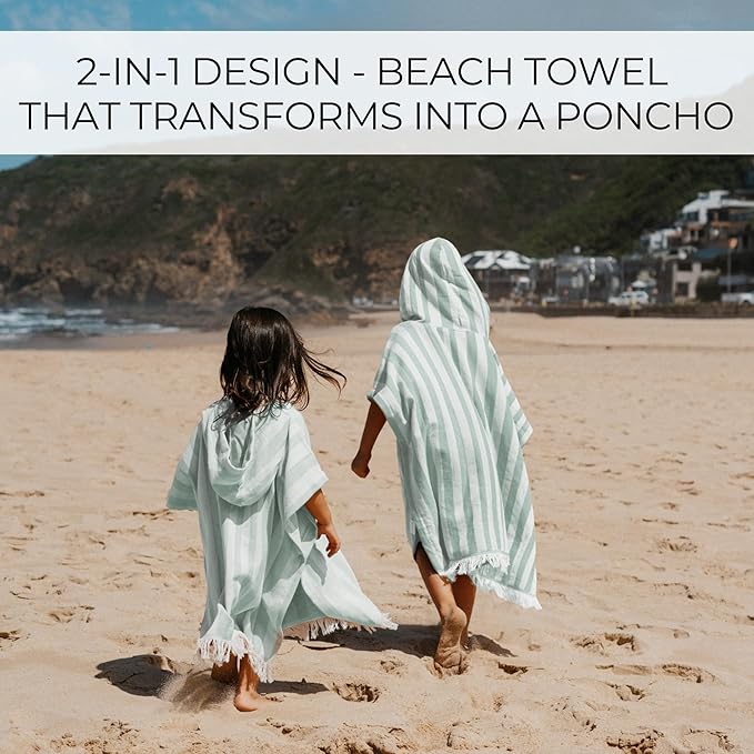 ZICOTO Stylish Hooded Beach Towel for Kids - Extra Soft and Fast Drying Poncho for Toddlers 1-3 Years is Made of Premium Cotton - Perfect Baby Cover Up for Beach Days or Pool and Bath Time Adventures