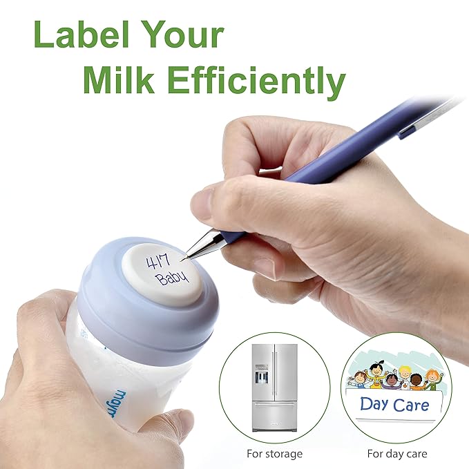 Maymom Wide-Mouth Milk Storage Collection Bottle with Dome Cap, Bottle Top, SureSeal Sealing Disk; Can Replace Spectra S1 S2 Bottles, 5 pc (4.7Oz/140mL)