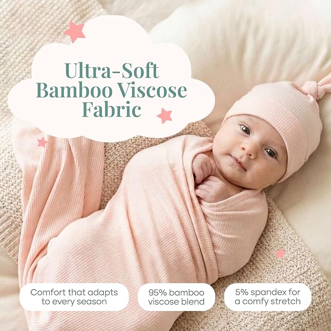 Caden Lane Baby Swaddle & Receiving Blanket, Soft, Breathable & Temperature-Regulating Bamboo Viscose Fabric for Swaddling Newborns, Gender Neutral Infant Blanket for Boys & Girls