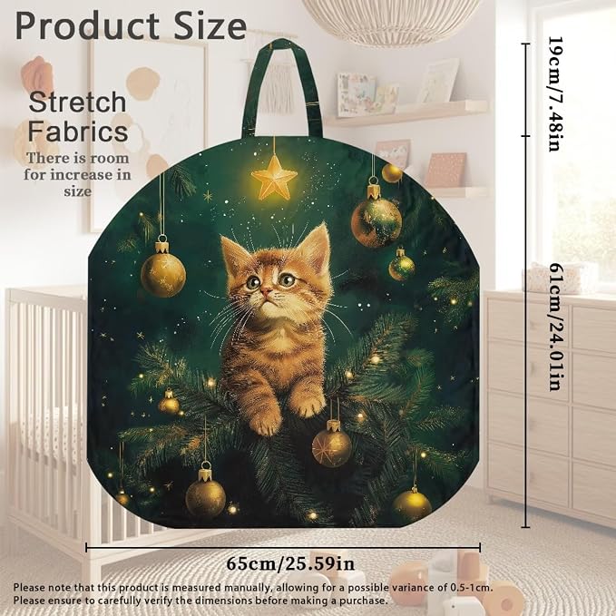 Christmas Kitten Nursing Pillow Cover Breastfeeding Pillow Slipcover for Baby Boys & Girls Nursing Pillow Case for Newborn Soft Fabric Fits Snug On Infant Pillow Not Included
