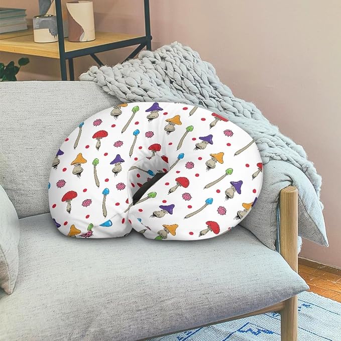 Nursing Pillow Cover Breastfeeding Pillow Slipcover, Colorful Mushroom,Nursing Pillow Case for Newborn Boys Girls, Soft Fabric Fits Snug On Infant, Washable & Breathable