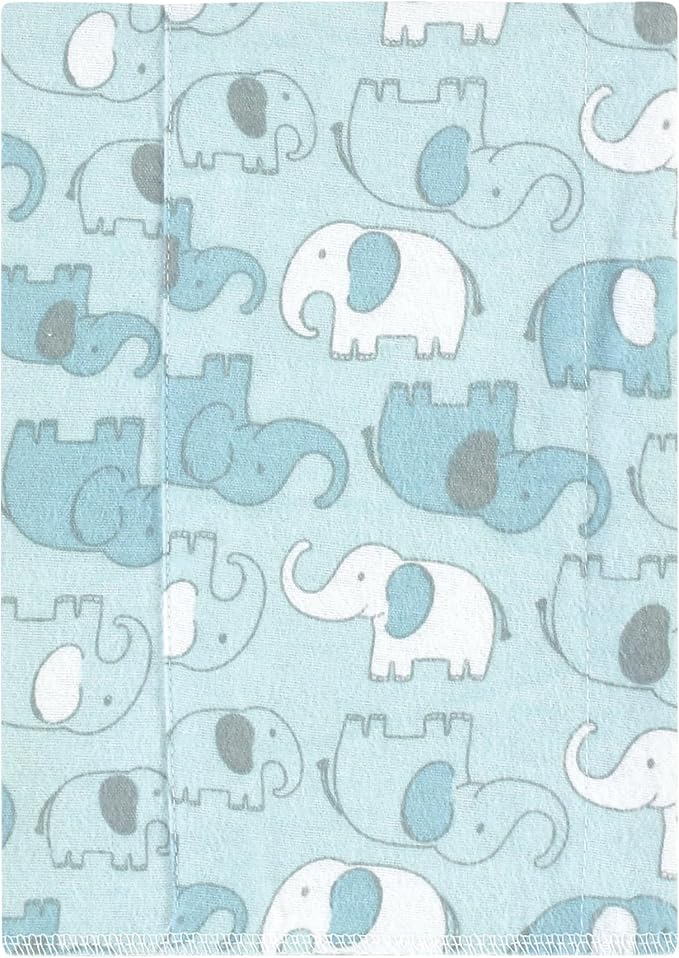 Luvable Friends Hudson Baby Flannel Burp Cloths 7pk, Blue Elephant Journey