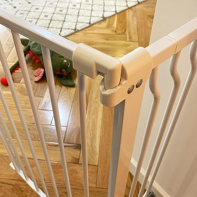 BalanceFrom 29.1-43.3" Easy Walk-Thru Baby and Pet Safety Gate with Hold-Open and Auto-Close ??Adjustable Steel Barrier for Stairs, Doorways, and Hallways, No Drilling Installation