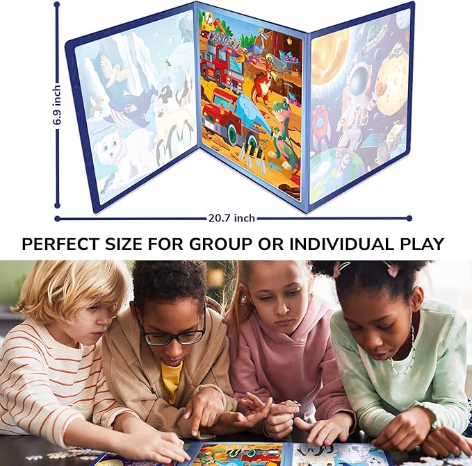 QUOKKA Travel Magnetic Puzzles for Toddlers 1-3 – 20+Pcs Animals Game with Extra-Long Play Book – Fun Travel Jigsaw Game Toy for Kids Ages 3-5 – Strong Magnets for Car Activities