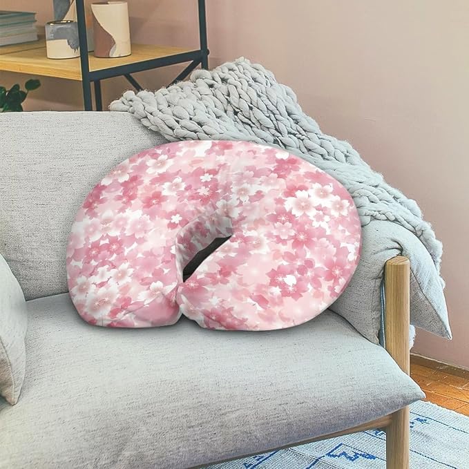 Cherry Floral Breastfeeding Pillow Cover Ultra Soft Comfortable Newborn Nursing Pillow Case Durable and Easy to Clean