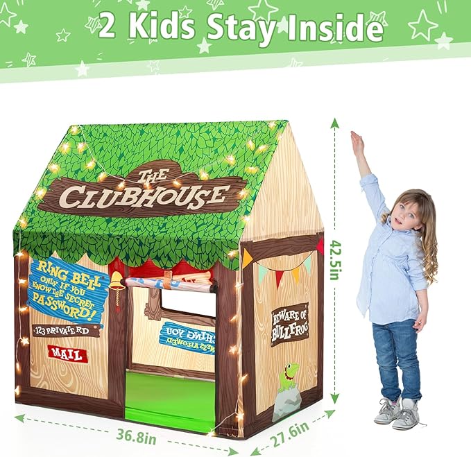 Kids Play Tent Indoor for Toddlers: with Star Lights Playhouse - Boys Girls Christmas Birthaday Clubhouse Tent Toys